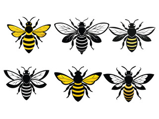 Honey Bee silhouette vector illustration
