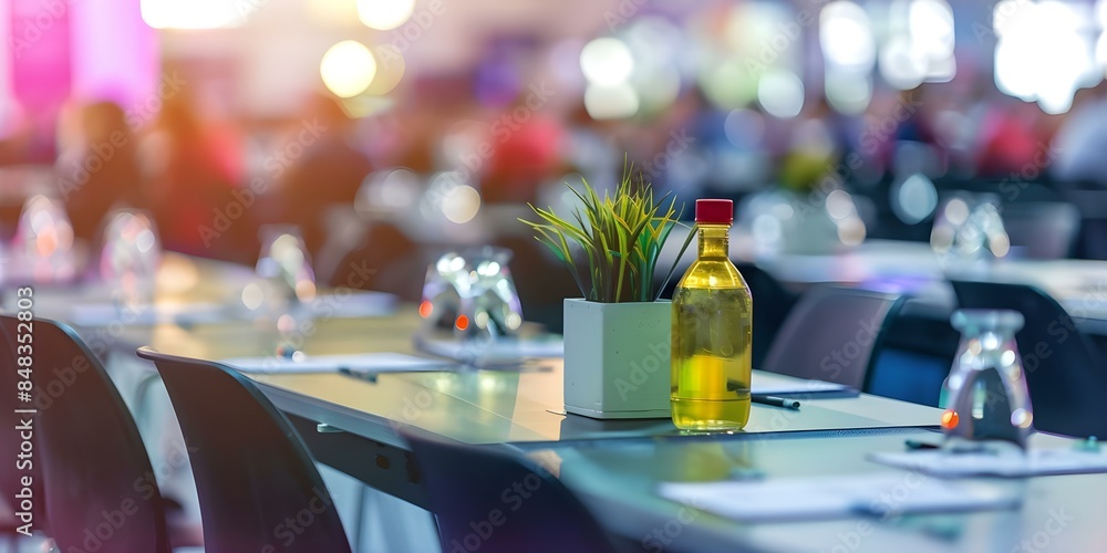 Poster empty banner on event registration page centered professional photo copy space selective focus. conc