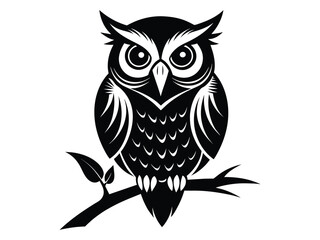 vector Branch owl silhouette 