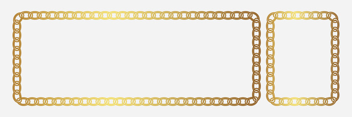 Metal Chainlets with Variety Chain Link Vector Set. Chain frame with copy space for text or design. 11:11