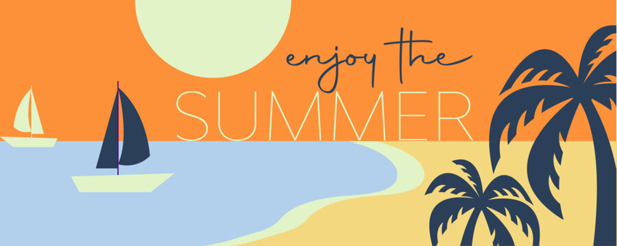 Enjoy The Summer Vector colorful background Design.