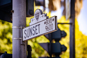 Sunset BVLD sign, in Los Angeles