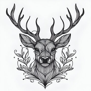 recommend clip art: Deer vector line art 