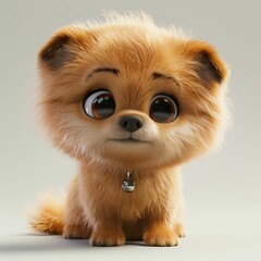 Obraz premium fluffy little dog with big eyes