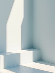 Fototapeta premium Empty Room with White Walls and Steps