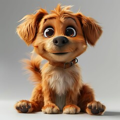 Naklejka premium fluffy little dog with big eyes