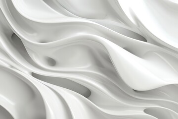 Obraz premium Graphic white 3D background with flowing lines.