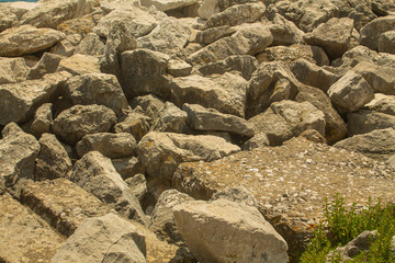 rocks in the sea on the beach, seashore