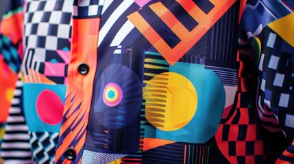 Digital shirt design with geometric patterns