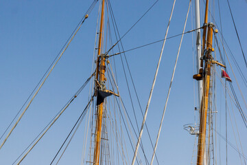the mast of a sailing ship
