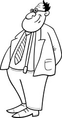 funny cartoon man or businessman character coloring page