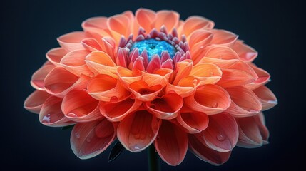 "Beautiful Macro Photography of Dahlia on Black Background: Stunning Floral Close-Up"