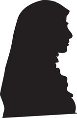 silhouette of a  hijab girl