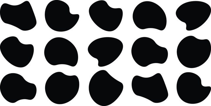 
Liquid irregular blob shapes. Abstract elements graphic flat style design. Simple fluid circle shape. Blob shape