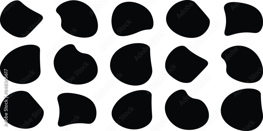 Poster liquid irregular blob shapes. abstract elements graphic flat style design. simple fluid circle shape