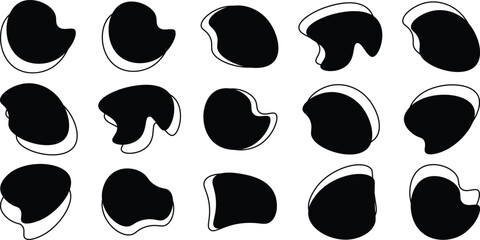 
Liquid irregular blob shapes. Abstract elements graphic flat style design. Simple fluid circle shape. Blob shape