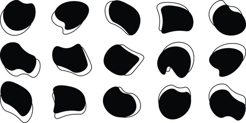 
Liquid irregular blob shapes. Abstract elements graphic flat style design. Simple fluid circle shape. Blob shape