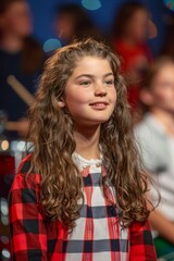 Fototapeta premium School Festival with Talented Student Bands Performing Live Music Concerts on Stage
