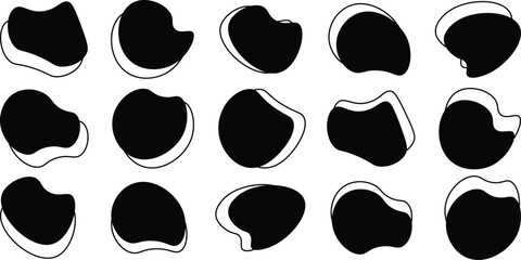 
Liquid irregular blob shapes. Abstract elements graphic flat style design. Simple fluid circle shape. Blob shape