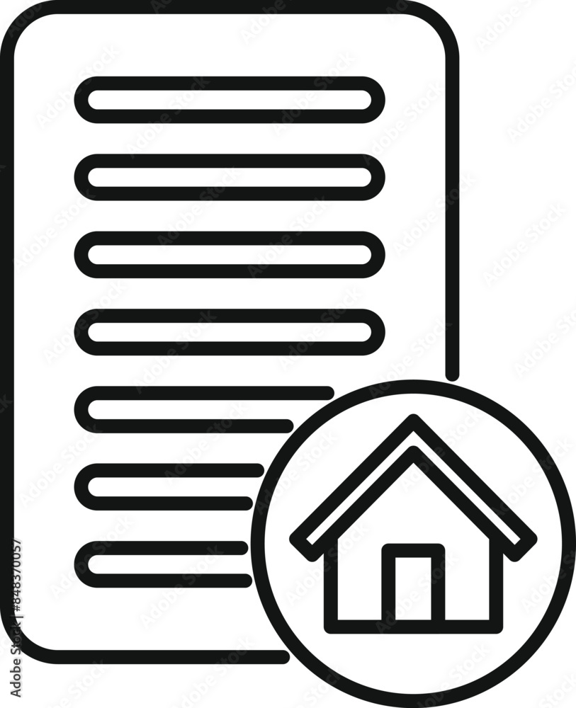 Poster minimalist icon of a document symbolizing a checklist for purchasing a house