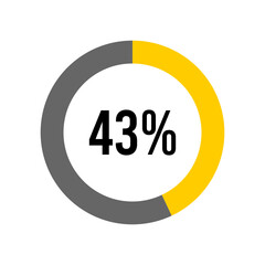 43% percent percentage diagram meter from ready-to-use for web design, user interface UI or infographic -