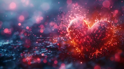 Heart and Electrocardiogram Against a Clean, Minimalist White Background Emphasizing Cardiac Health and Medical Precision
