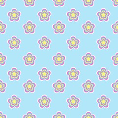 Seamless pattern with pink flowers