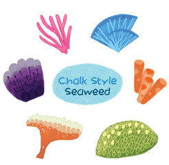 set of seaweed chalk style