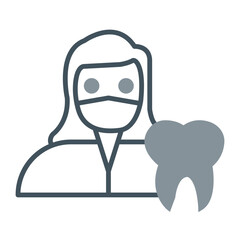 Female Dentist Line Fill Icon