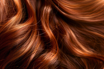 Fototapeta premium Close up of beautiful female long wavy hair