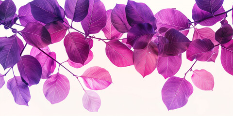 Purple leaves on a white background