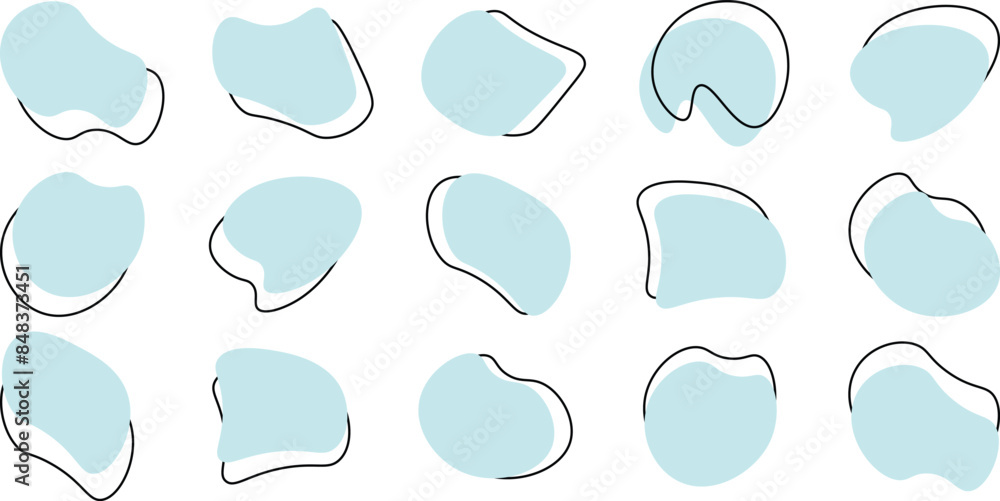 Aufkleber liquid irregular blob shapes. abstract elements graphic flat style design. simple fluid circle shape