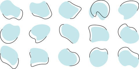 
Liquid irregular blob shapes. Abstract elements graphic flat style design. Simple fluid circle shape. Blob shape