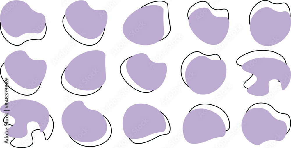 Poster liquid irregular blob shapes. abstract elements graphic flat style design. simple fluid circle shape