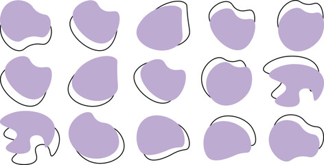 
Liquid irregular blob shapes. Abstract elements graphic flat style design. Simple fluid circle shape. Blob shape