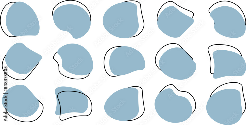 Poster liquid irregular blob shapes. abstract elements graphic flat style design. simple fluid circle shape