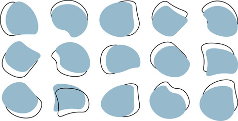 
Liquid irregular blob shapes. Abstract elements graphic flat style design. Simple fluid circle shape. Blob shape