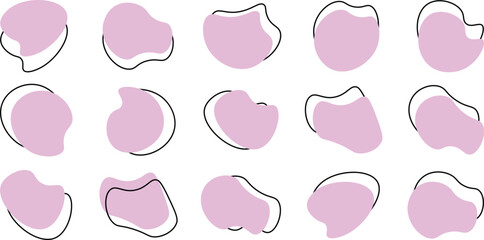 
Liquid irregular blob shapes. Abstract elements graphic flat style design. Simple fluid circle shape. Blob shape