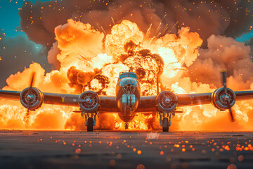 "Victory in the Skies: B-25 Bomber Strikes with Precision, Securing Mission Success"