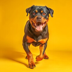 Fototapeta premium Close-Up Of Happy Rottweiler