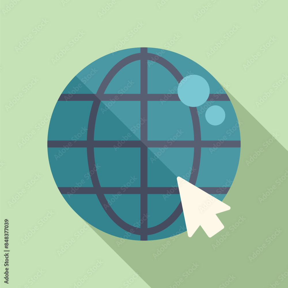 Poster cursor is hovering over a globe icon, representing the concept of global internet connectivity