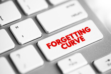 Forgetting Curve - the decline of memory retention in time, text concept button on keyboard