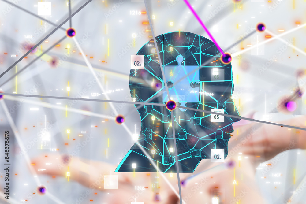 Aufkleber digital medical futuristic interface 3d rendering - 3d