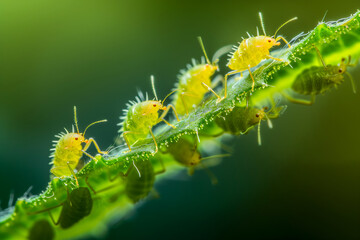Naklejka premium Aphids small sap-sucking insects and members of the superfamily Aphidoidea