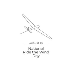 National Ride The Wind Day line art vector. eps 10.