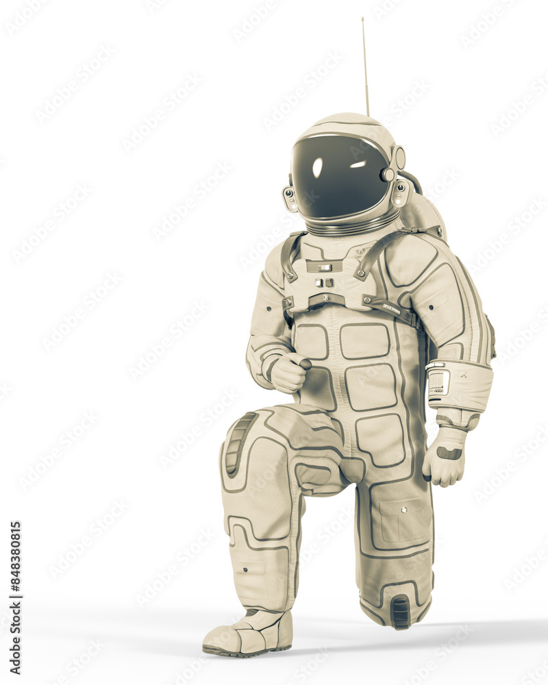 Wall mural astronaut is kneel down