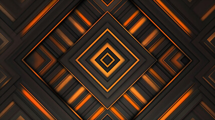 A black and orange abstract design with a square in the middle