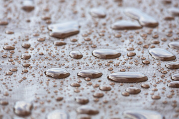 Rain drops detail on waterproof sail