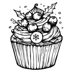 Vector  Cupcake on white background
