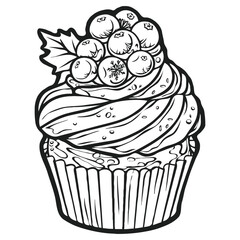 Vector  Cupcake on white background
